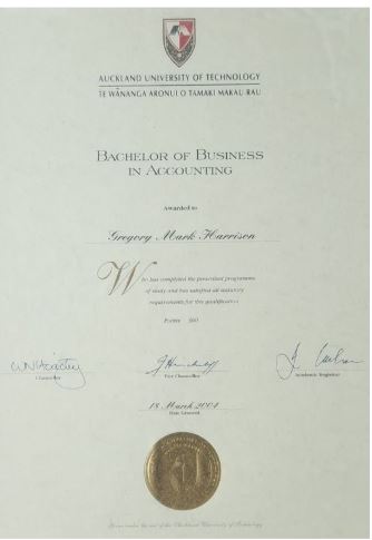 Greg Harrison — Bachelor of Business in Accounting