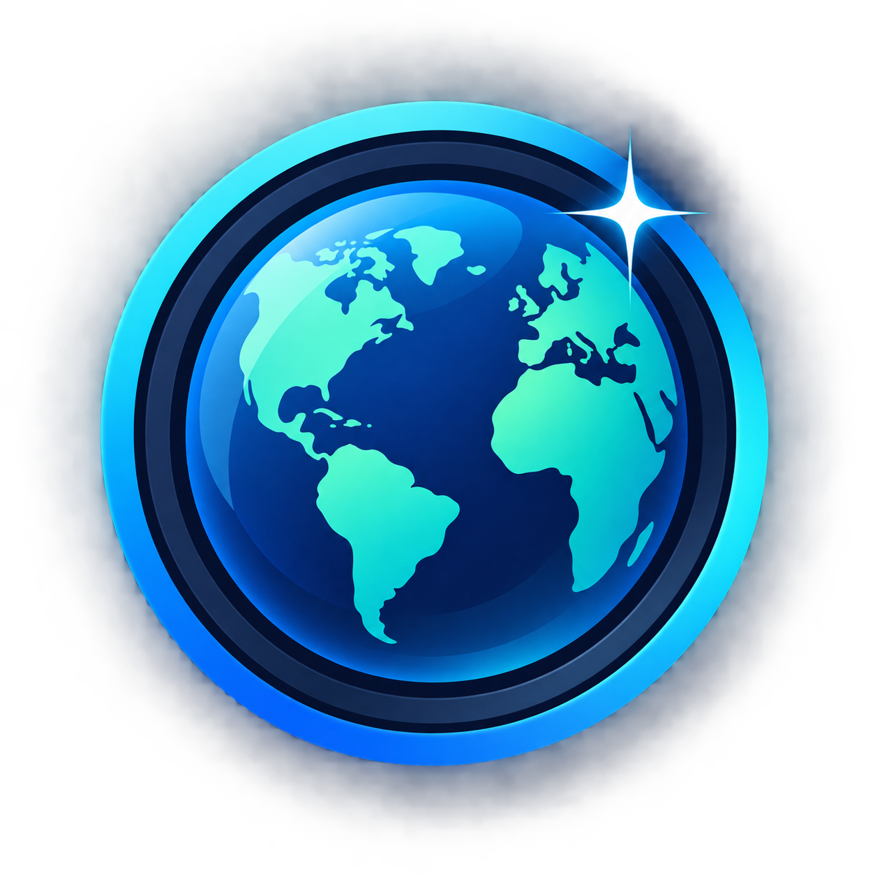 WorldLens AI globe and lens icon